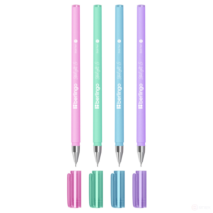 Ручка шариковая Berlingo "Starlight S" синяя, 0,5 мм, корпус ассорти пастель