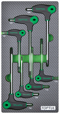 Набор отверток TORX с L-образной ручкой T10-T40, 7 пр, в мягком ложементе TOPTUL GEA0713