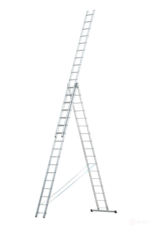 Three-section aluminum ladder, 3 sections of 17 steps AL 3x17 P80