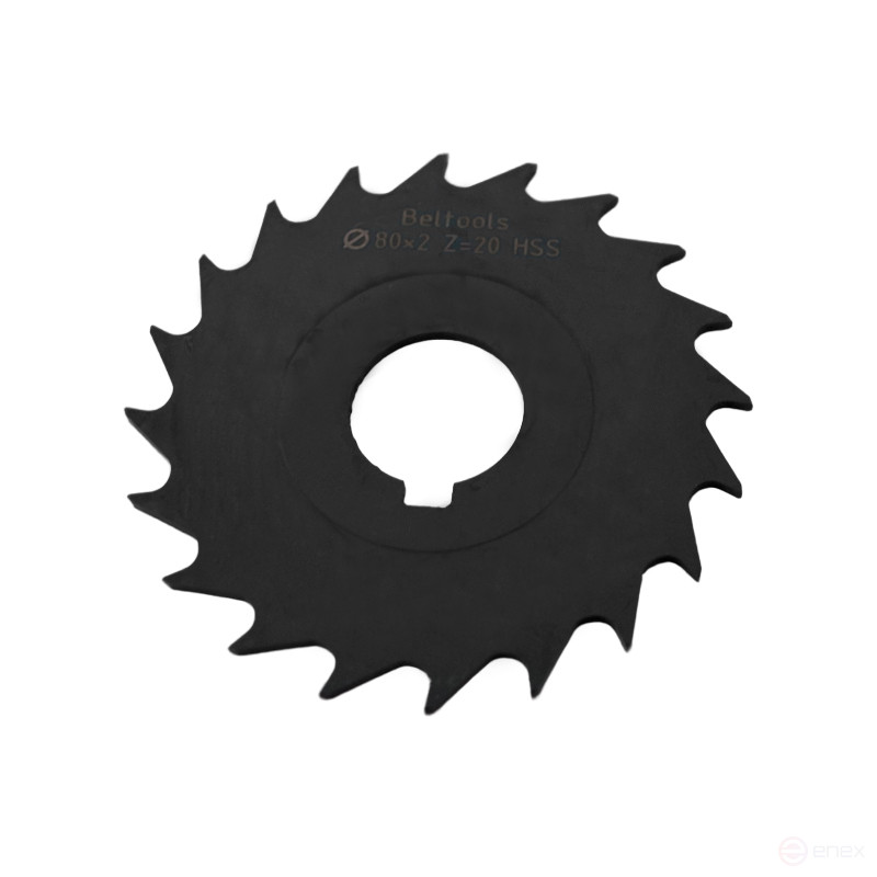 Cutting mill 80x2x22 Z=20 type 3 with hub and shaft HSS Nit GOST 2679-93 Beltools