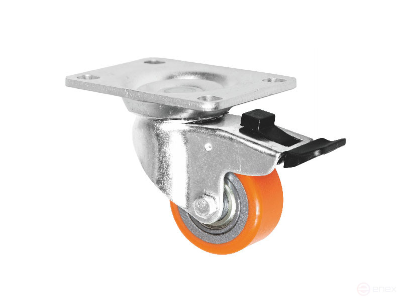 The wheel support is hardware rotatable with a brake and a reinforced panel