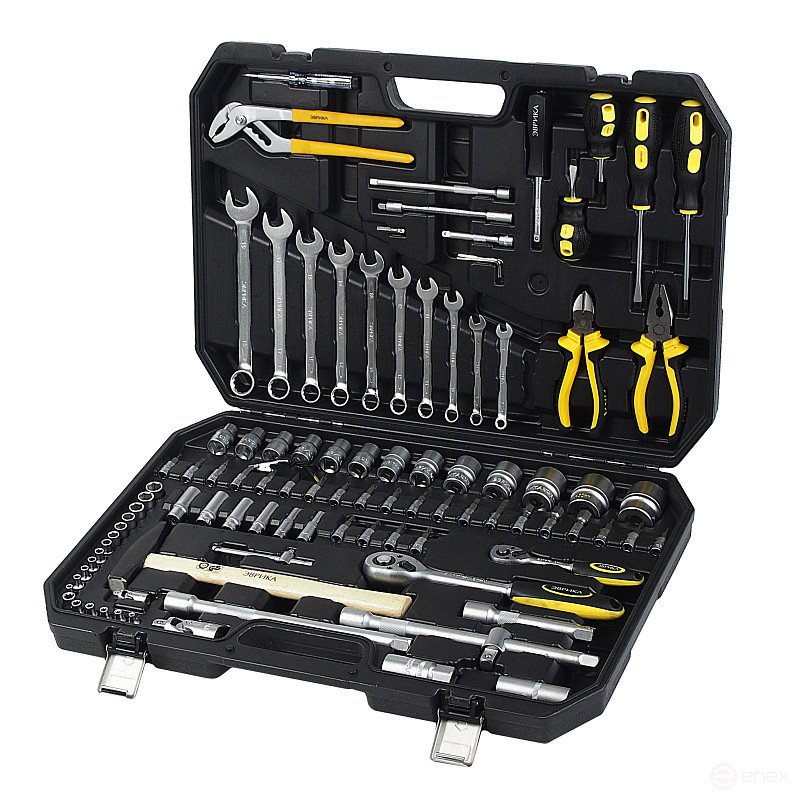 Набор инструмента ER-80001 1/4"&1/2"DR 6-гранный 101 предмет ЭВРИКА
