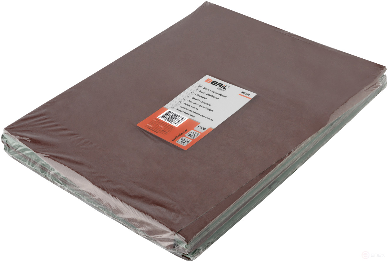 Waterproof sandpaper A4 P100 (50 sheets) BERIL