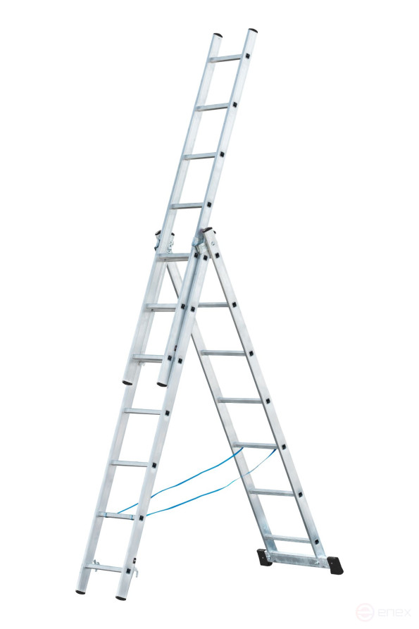 Three-section aluminum ladder, 3 sections of 7 steps AL 3x7 P60