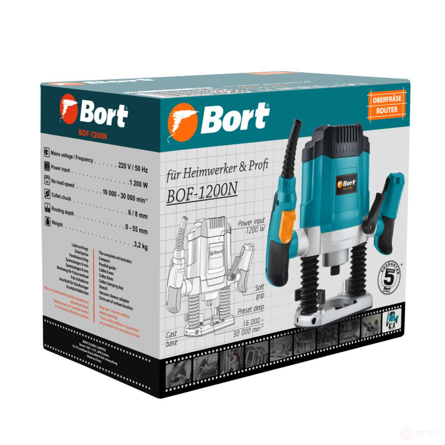 Фрезер электрический BORT BOF-1200N