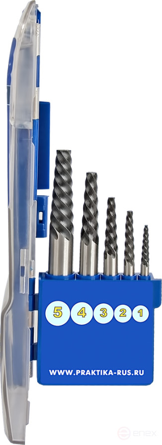 Набор для извлечения саморезов ПРАКТИКА для шпилек и болтов "Эксперт", 5 шт, ПРО кассета (640-414)