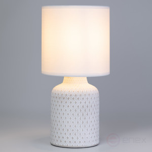 7043-502 Настольная лампа Rivoli Sabrina 7043-502 1 * Е14 40 Вт керамика белая с абажуром