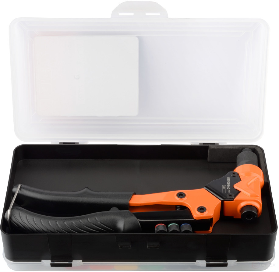 Rotary riveter for exhaust (2.4-6.4mm) and threaded (M3-M6) rivets Avtodor PRO 45401