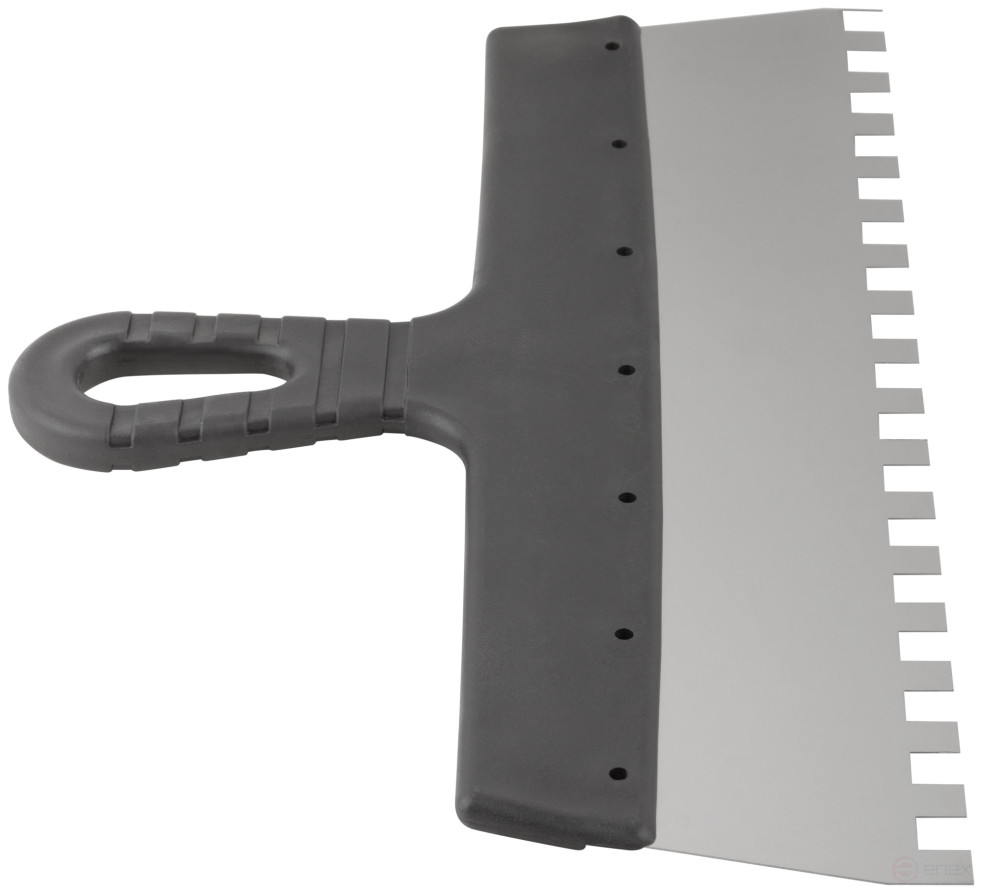 Шпатель фасадный нержавеющий зубчатый 350 мм / зуб 10 мм