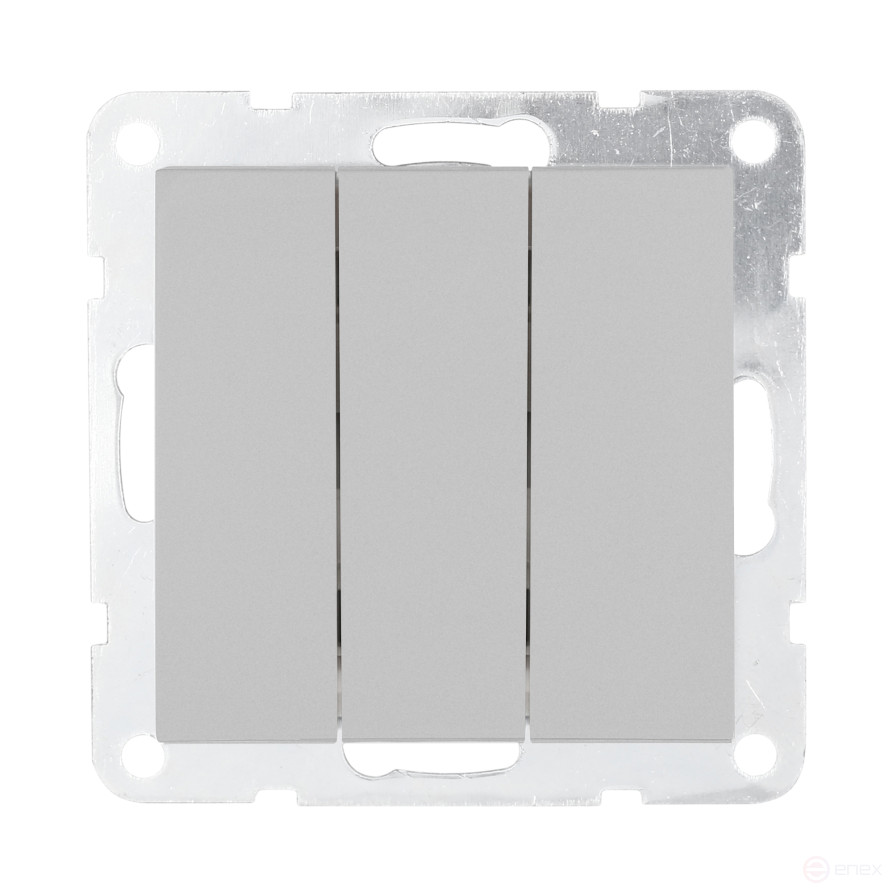 Switch 3-cl.(diagram 1+1+1 ) 16 A, 250 B (silver metallic) LK80