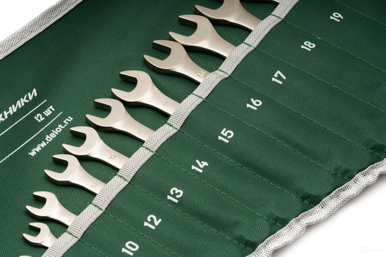 Набор ключей комбинированных 12 шт. (6,8,10,12,13,14,15,16,17,18,19, 22 мм) (ЕВРО) планшет тетрон.