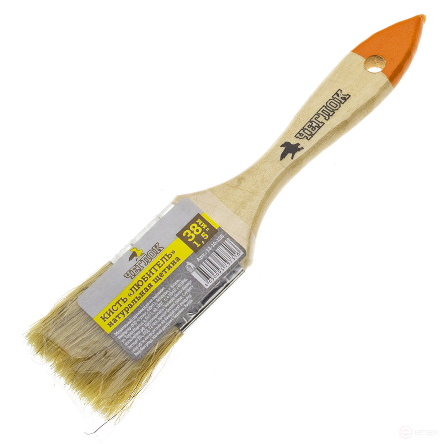 Flat brush "Amateur", 38 x 9mm, in/in 38mm, natural.bristles, Cheglok (12/960)