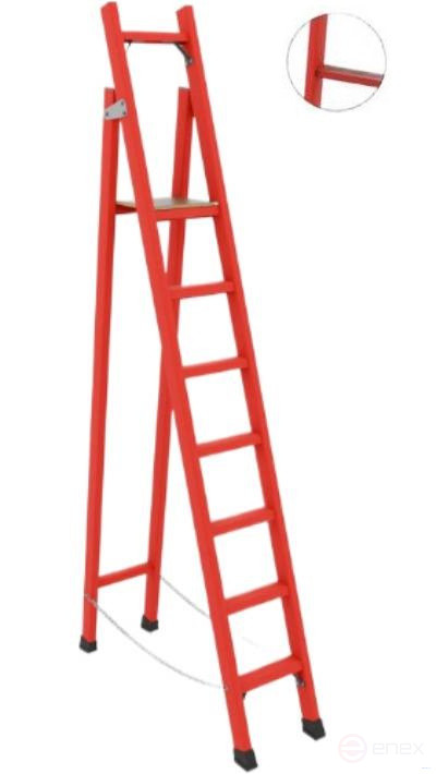 SSD-2.3A with symmetrical support dielectric fiberglass stepladder, abrasive coating of steps, h=3300mm, h of the working platform=2300mm, steps.7