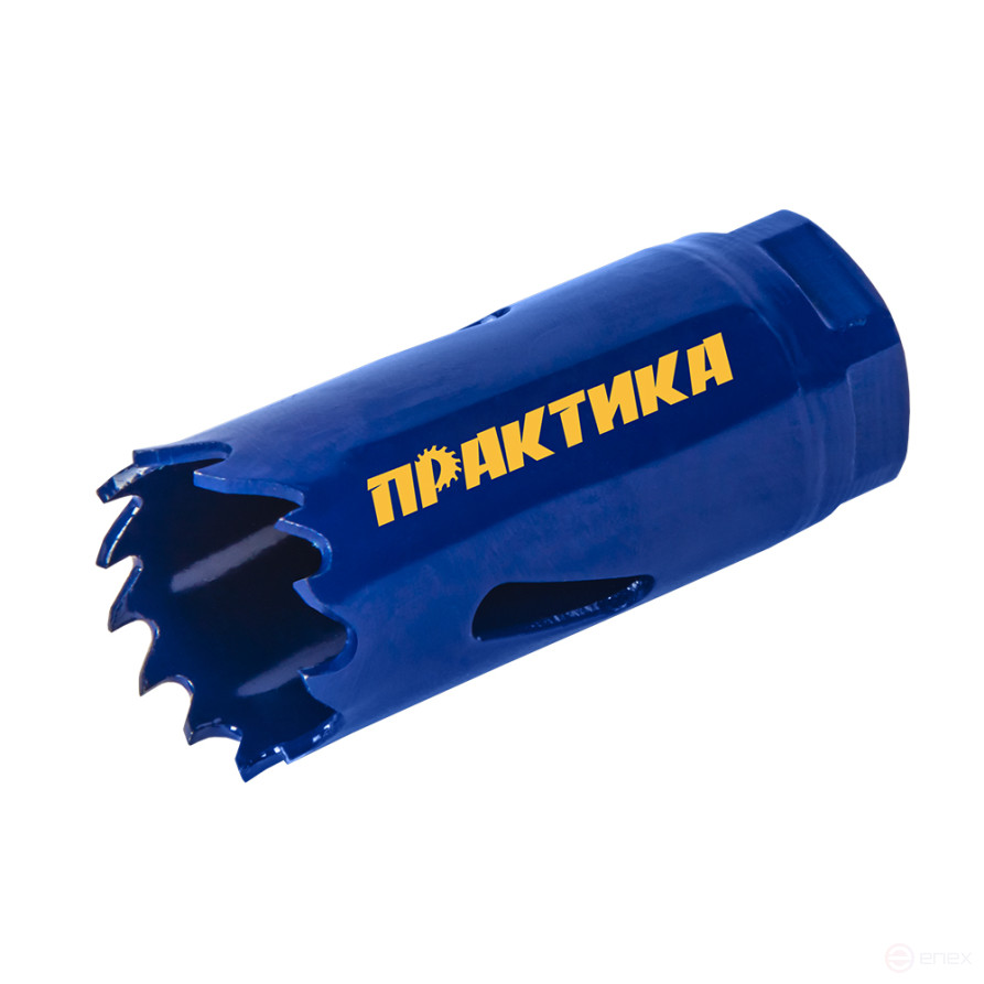 Коронка биметаллическая ПРАКТИКА 22 мм (1шт), клипса (035-929)