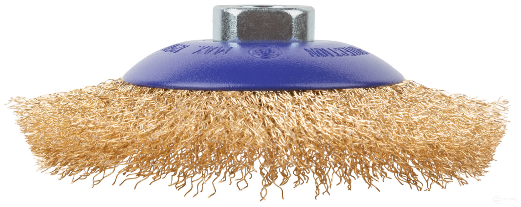 Щетка для УШМ, М14, тип "Тарелка", латун. витая проволока 0,3 мм, 125 мм, блистер, CUTOP Profi