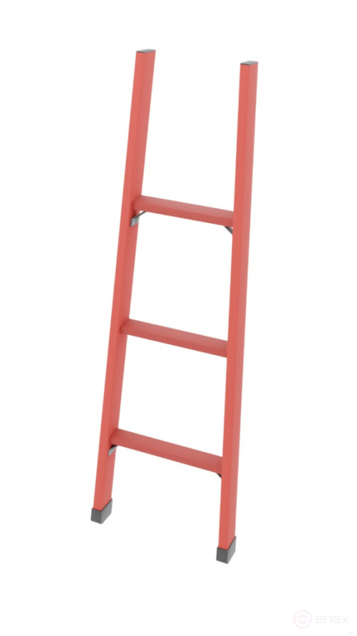 LSPD-1.5MG single-section dielectric fiberglass ladder, metal ends (Soft ground) h=1400mm, step 3