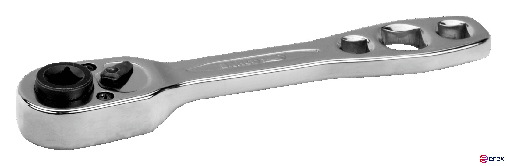 1/4" Reversible ratchet, with 32 teeth and an action angle of 11.5°