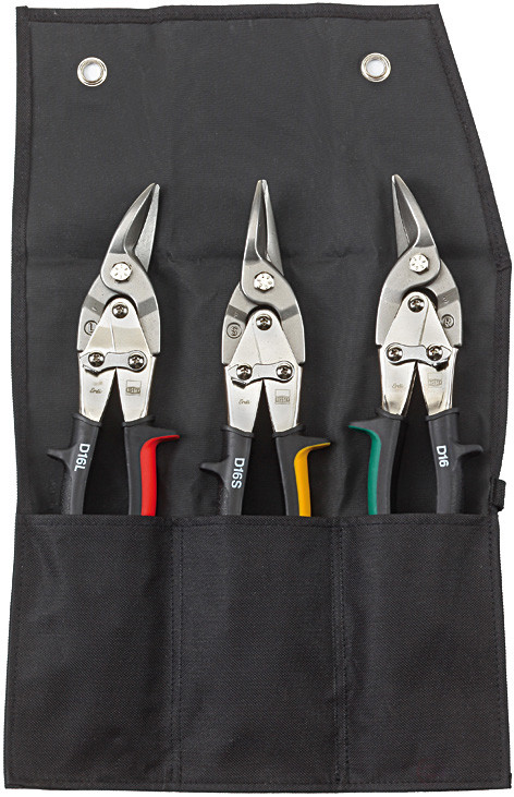 DSET16 Set of metal scissors, curly, in a twist bag, 3 items, package contents: 1x D16, 1x D16L, 1x D16S