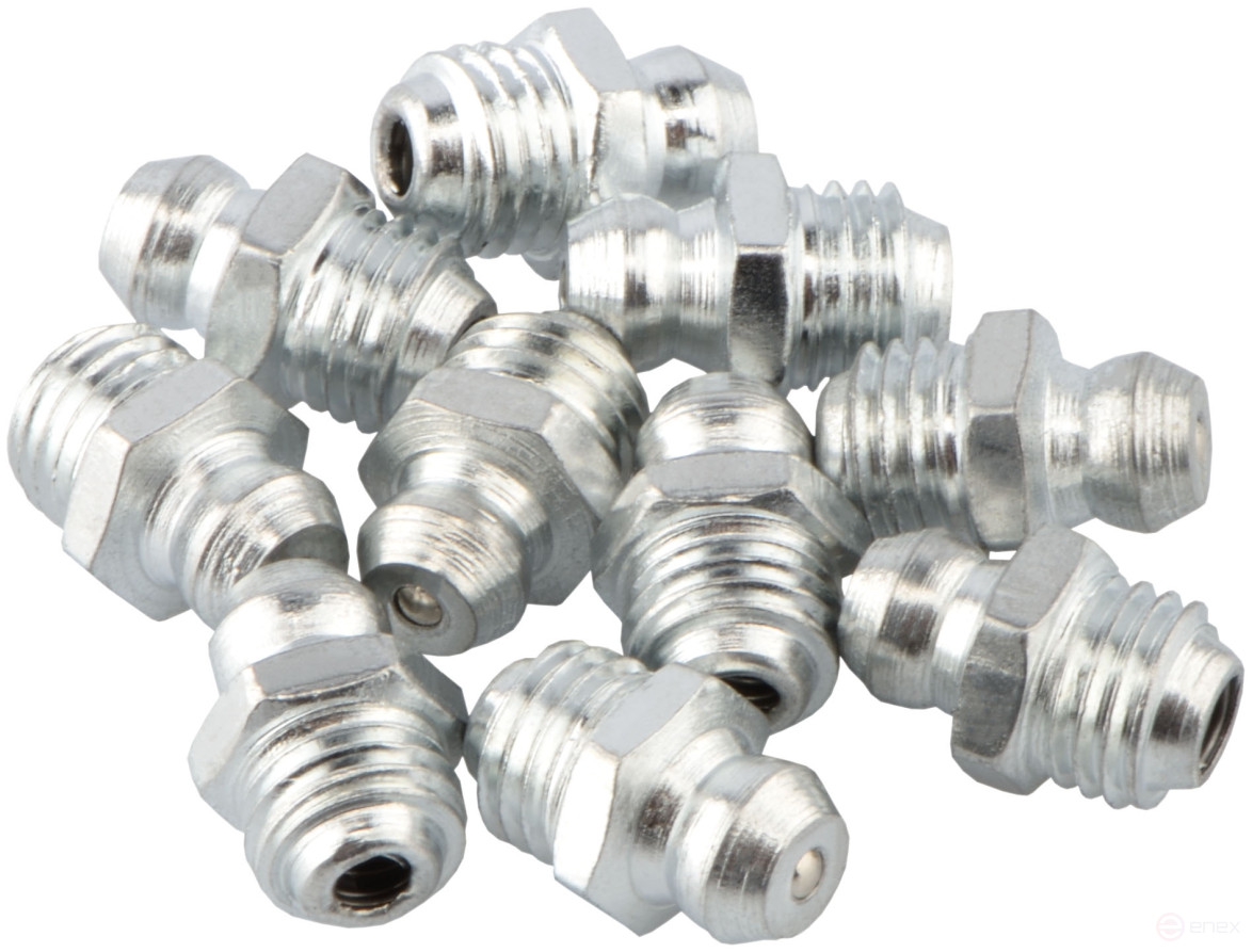 Пресс-маслёнка M8х1 прямая (10 шт)(Н1) АвтоDело 42158