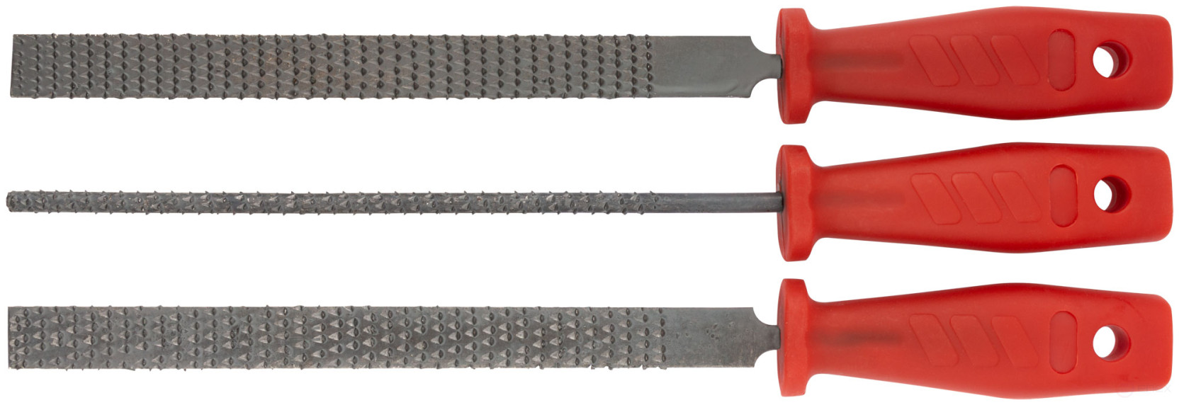 Rasps, plastic handle, set of 3 pcs., 200 mm