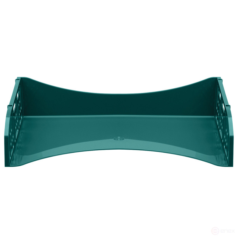 Лоток для бумаг горизонтальный СТАММ "Field", широкая загрузка, темно-зеленый