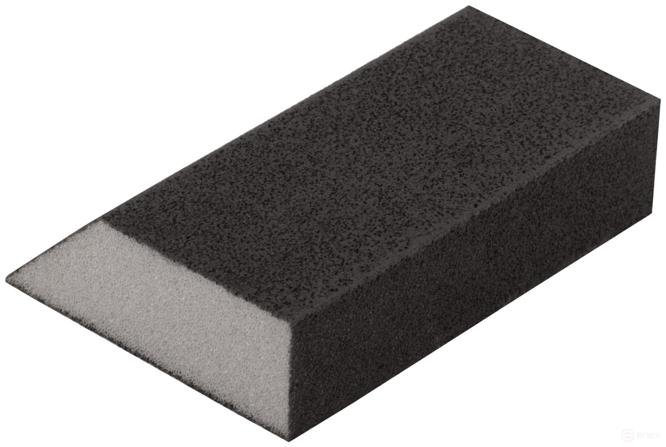 Губка шлифовальная угловая, алюминий-оксидная, 100х70х25 мм, средняя жесткость Р 240