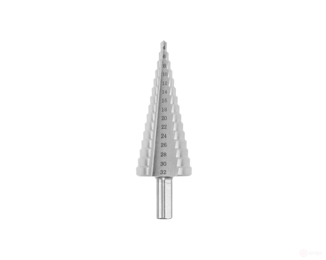 Step drill 4-32 st.15 (dx=10.0, P6M5) (4;6;8;10;12;14;16;18;20;22;24;26;28;30;32) HORTZ