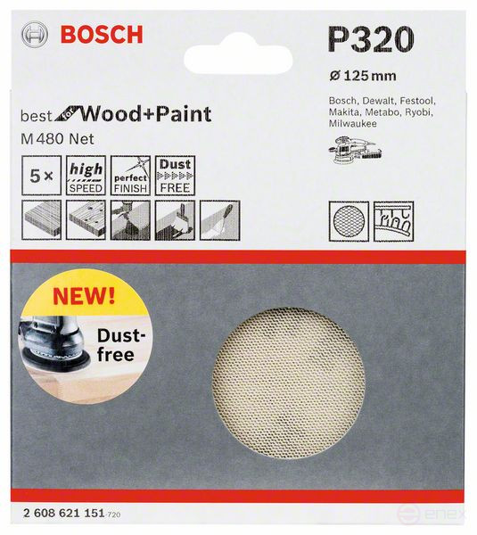 Шлифлист 125 mm, 320, 2608621151