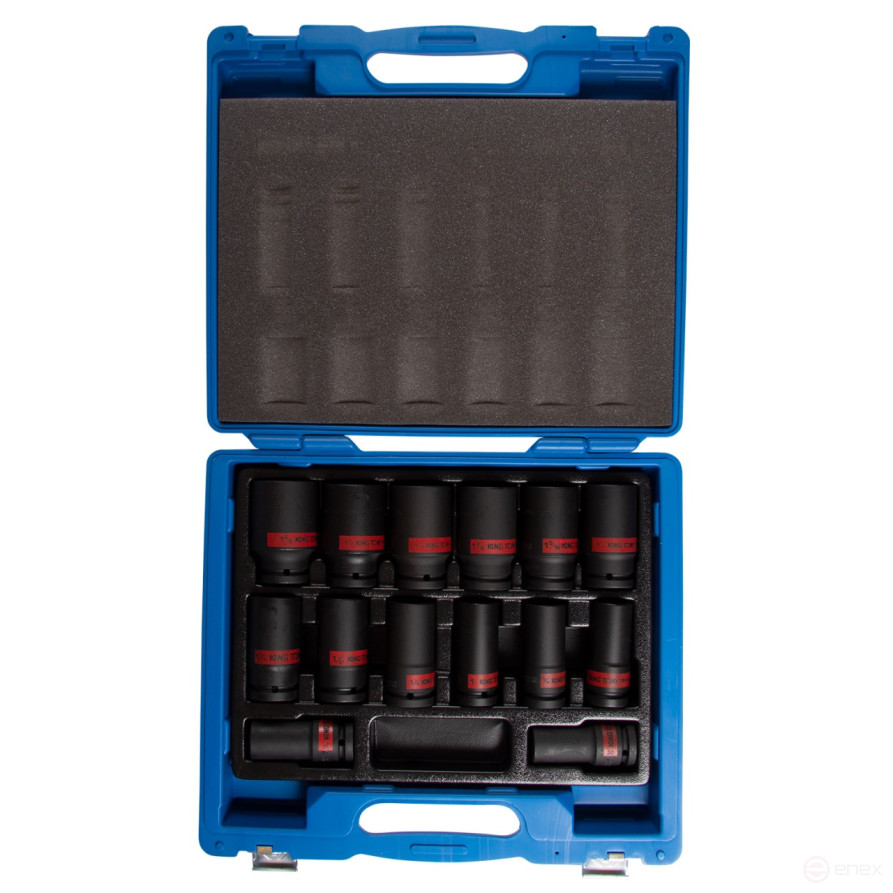 3/4" Impact Deep End Heads, Hexagonal, 3/4"-1-5/8", 14 KING TONY 6414SP items