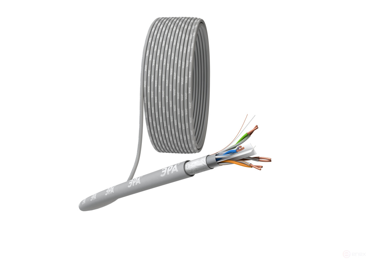 F-4-PVC-6 Кабель витая пара ЭРА F/UTP 4x2x23 AWG Cat 6 CU PVC 305 метров