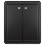 Выключатель ЭРА Эксперт 11-1205-05 двойной с подсветкой IP20 10АХ-250В ОУ антрацит