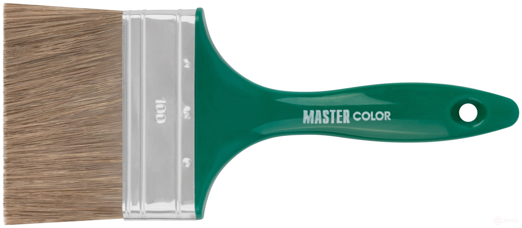 Кисть флейцевая, толщ. 16 мм, 70% ПЭT/30% натур. щетина, нерж.обжим, пласт.ручка, ширина 100 мм