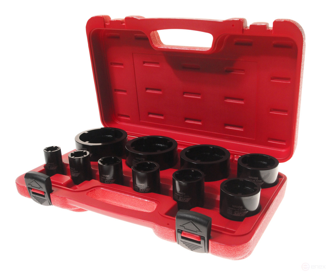 Набор головок зубчатых 1/2" внутренние 10 предметов в кейсе JTC