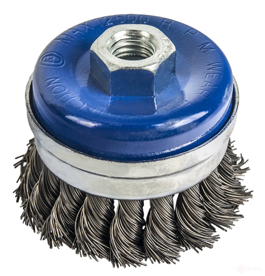 Кордщетка для МШУ чашеобразная витая усиленная ПРАКТИКА 65 мм М14 (1шт.) блистер (032-485)