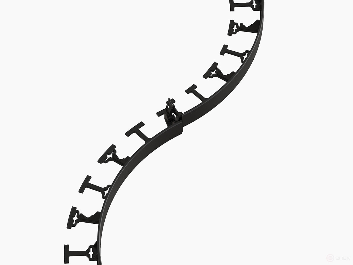 Garden curb 1000 mm height 78 mm black 1 piece