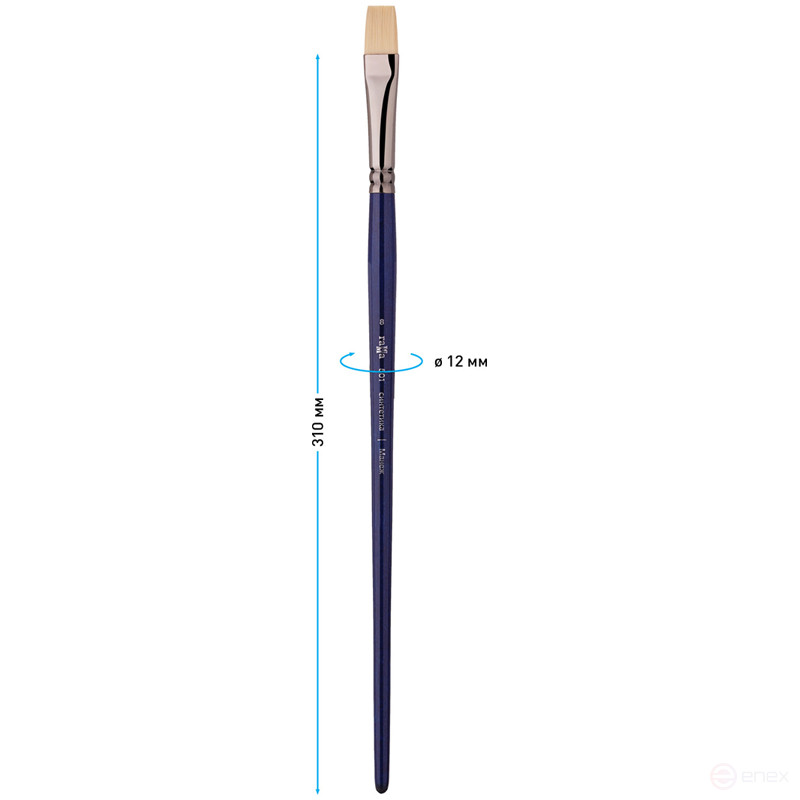 Brush artistic synthetic elastic Range "Manege", flat No.8, long handle