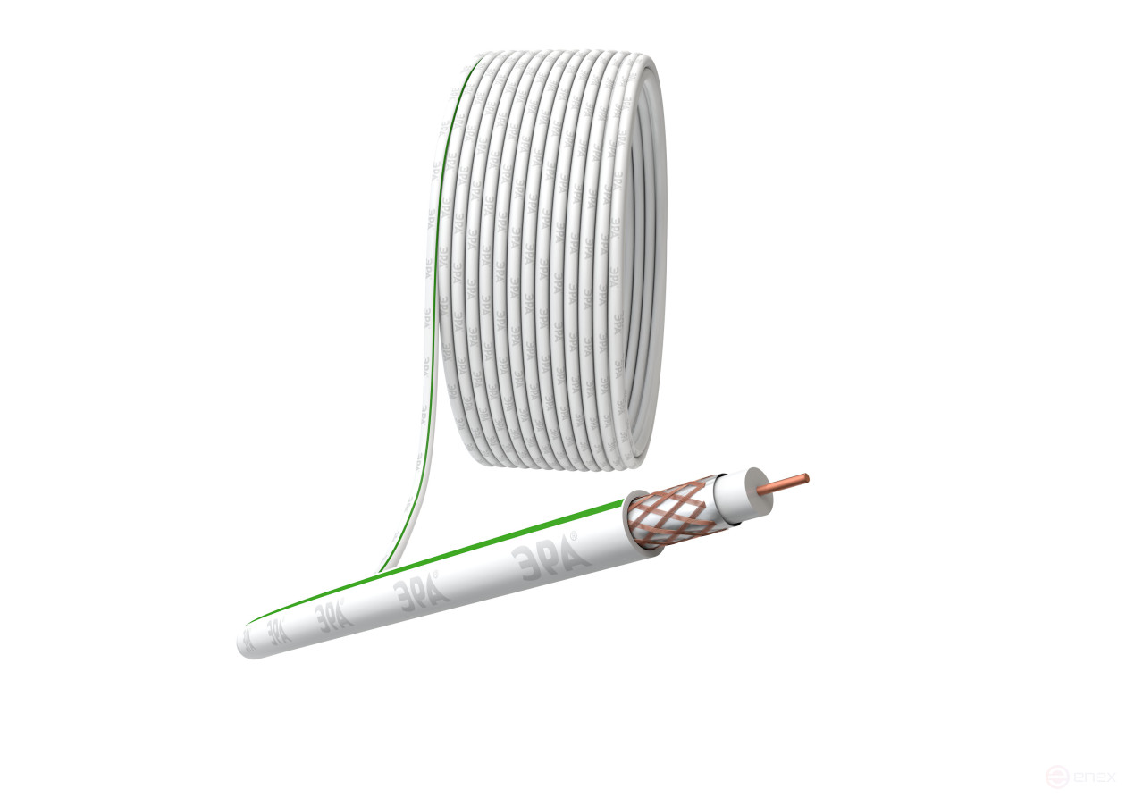 S-B-75-PVC10 ERA SAT 703 B Coaxial cable, 75 Ohm, Cu/(75% Cu braid), PVC, color white, 10 m coil