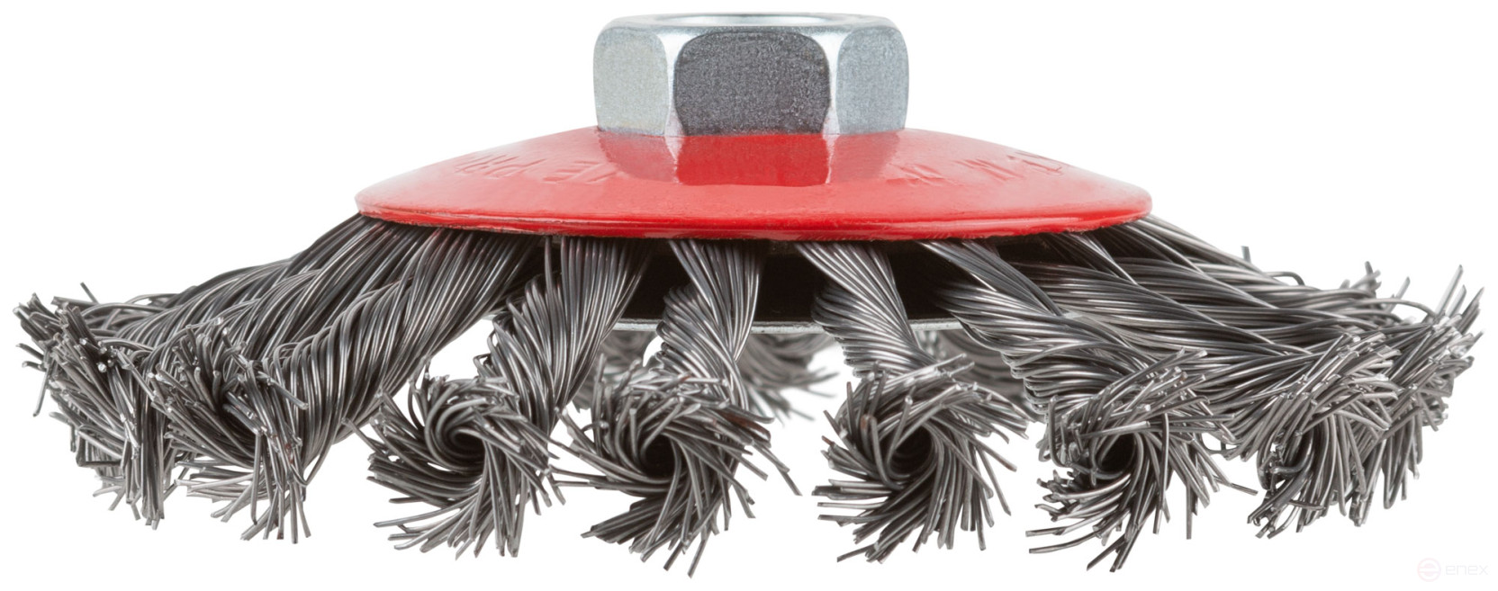 Корщетка-колесо с наклоном, гайка М14, стальная витая проволока 115 мм