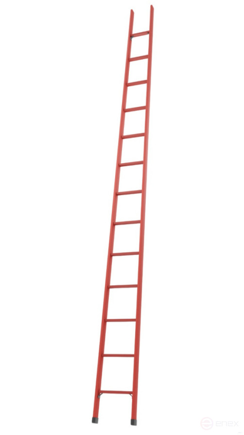 LSPD-3,5ATK single-section dielectric fiberglass ladder Telecom, abrasive coating of steps, hooks h=3500mm, steps 13