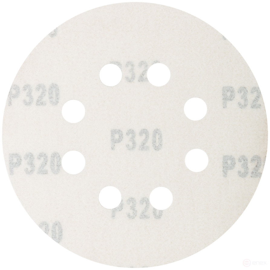 Круги абразивные шлифовальные перфорированные на ворсовой основе под "липучку" (Р320, 125 мм, 5шт.), CUTOP Profi