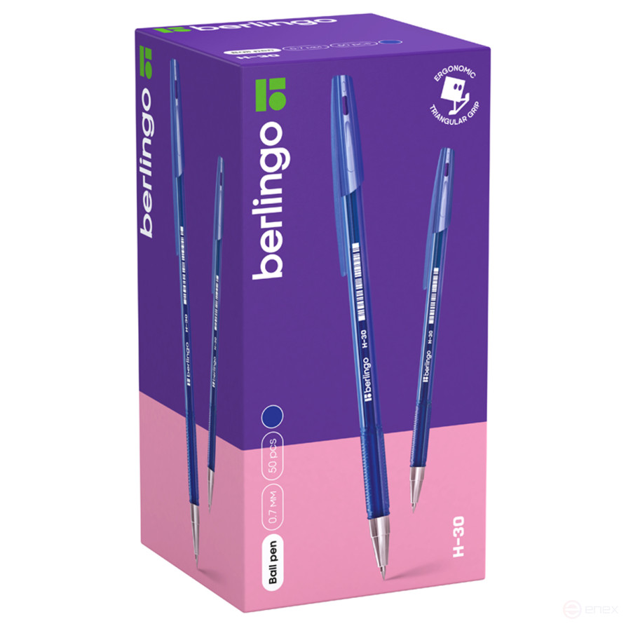 Ручка шариковая Berlingo "H-30" синяя, 0,7 мм