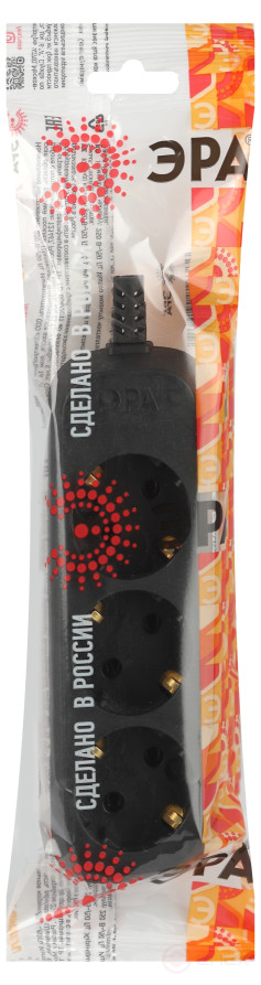 Block ERA KX-3e-B 3 sockets with earthing black