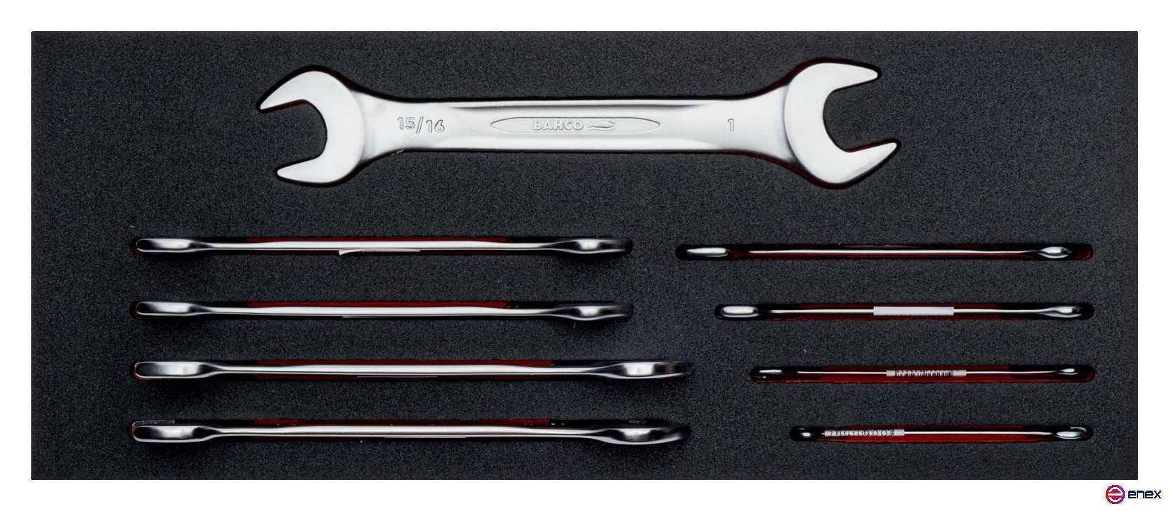 Fit&Go Набор рожковых гаечных ключей в ложементе дюймовых, 9 шт