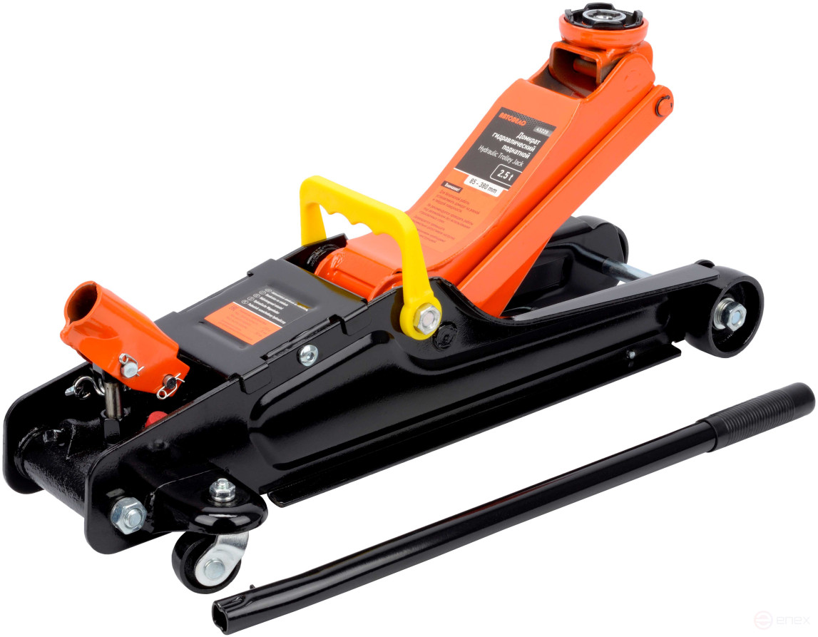 Домкрат гидр. 2.50т (85-380 мм; подкатной; с подсветкой; в коробке) АвтоDело (43229)