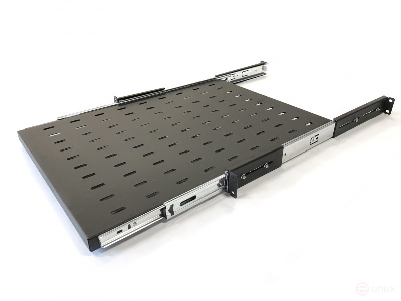 TSS3-800-RAL9004 Sliding shelf with 19" mounting, depth 800 mm, load up to 20 kg, for TTB cabinets 1000-1200mm deep, color black (RAL 9004)