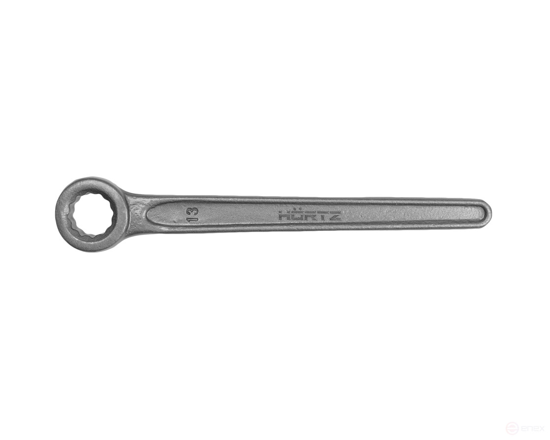The key is a single-sided 13 mm straight long handle HORTZ