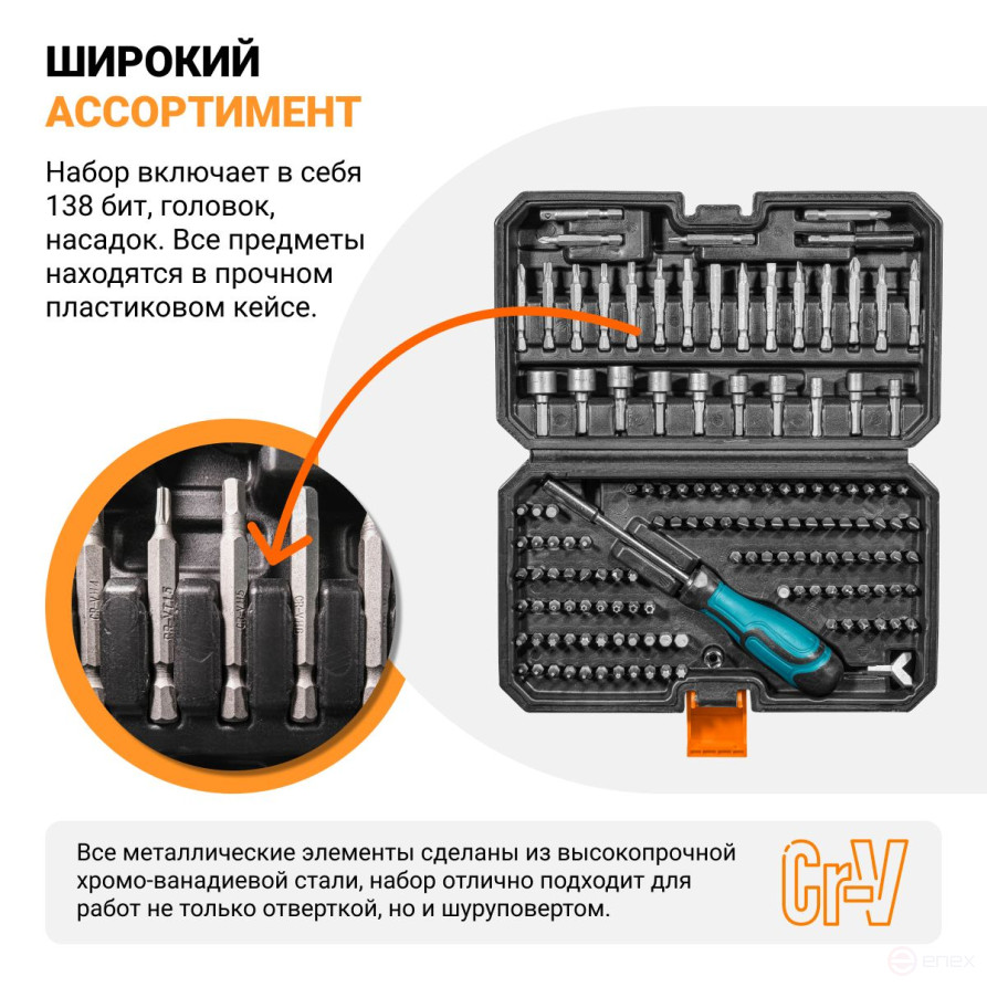 Набор ручного инструмента BORT BTK-138