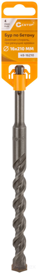 Concrete drill CUTOP, Profi Plus - double spiral, three dust-removing edges, 16 x 210 mm