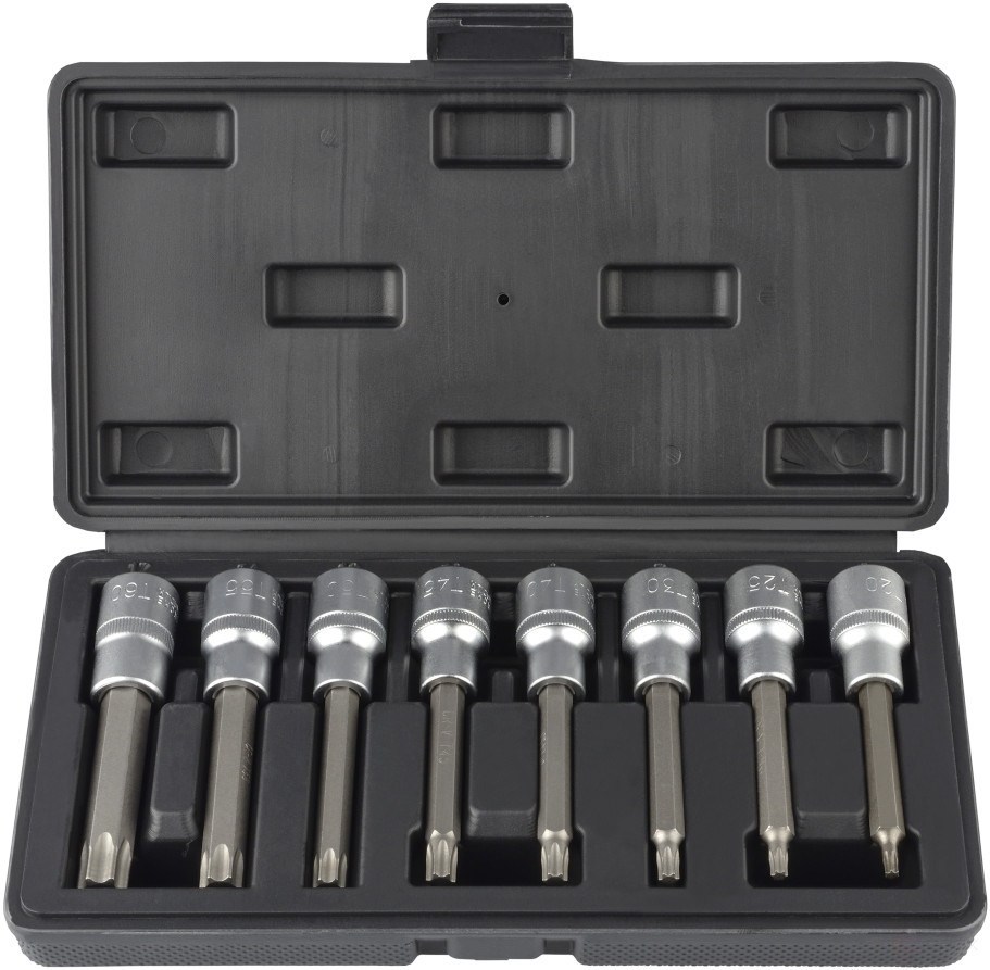 Набор головок (DR1/2"; вставка TORX; 8пр) в кейсе (Т20-Т60 L=100mm) (АвтоDело) 39600