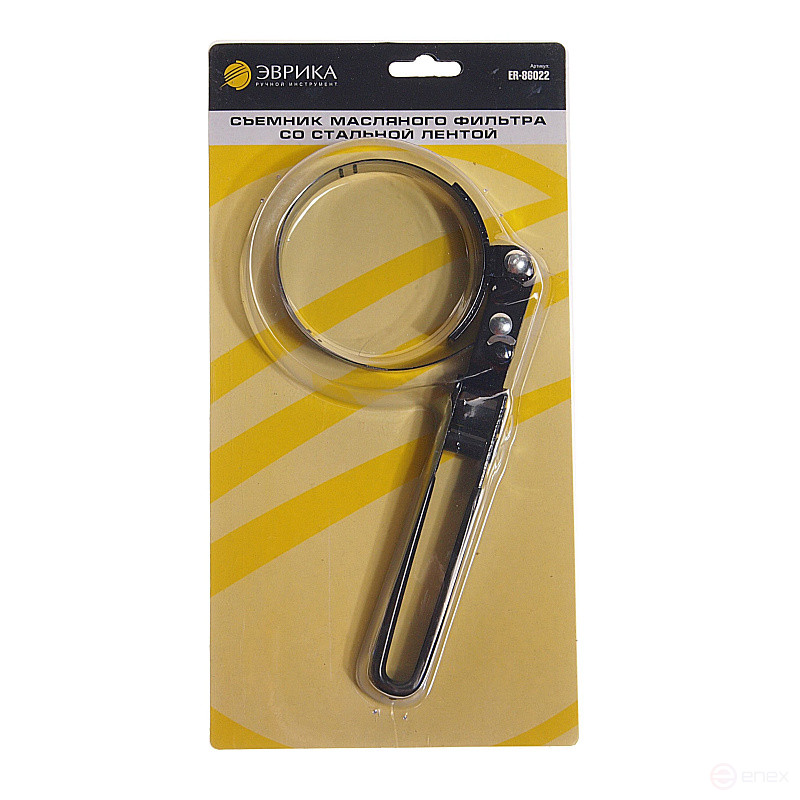 Съемник масляного фильтра ER-86022 со стальной лентой, с виниловой рукояткой, с поворотной ручкой на 90°, Ø охвата 63-84мм ЭВРИКА1/6/36